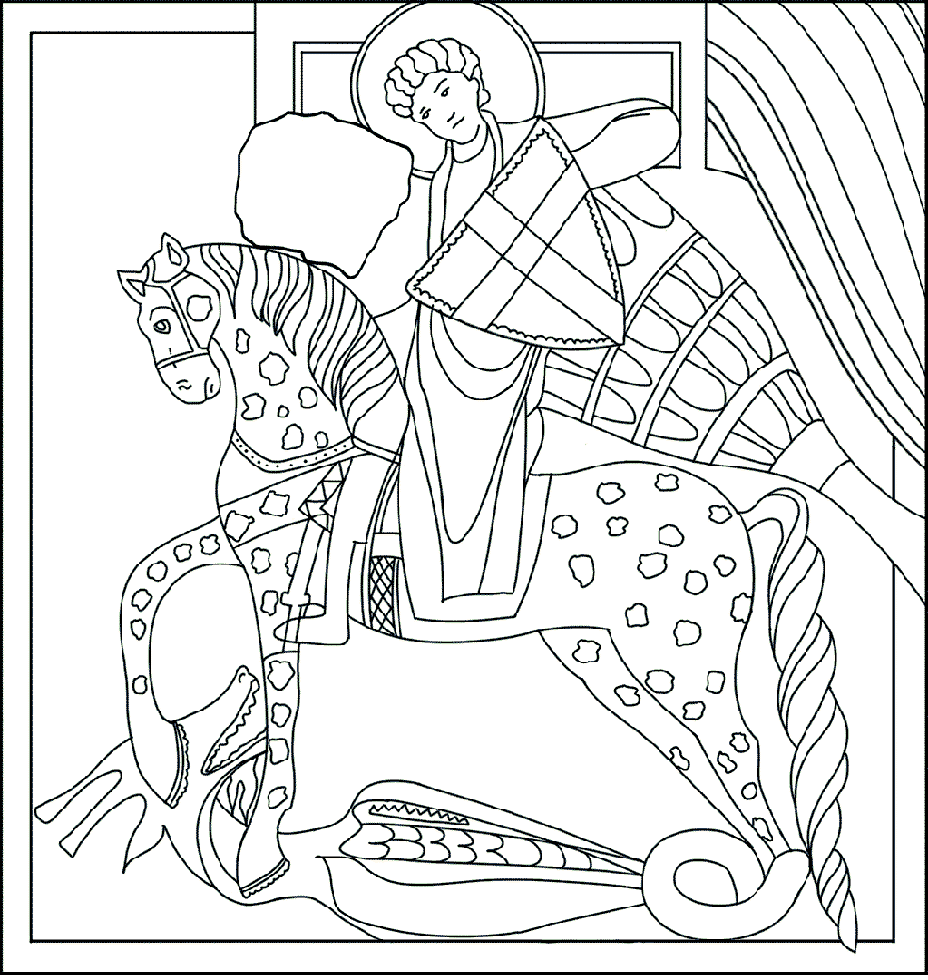 Colora l'illustrazione di San Giorgio | Battistero di Concordia Sagittaria - ARTing