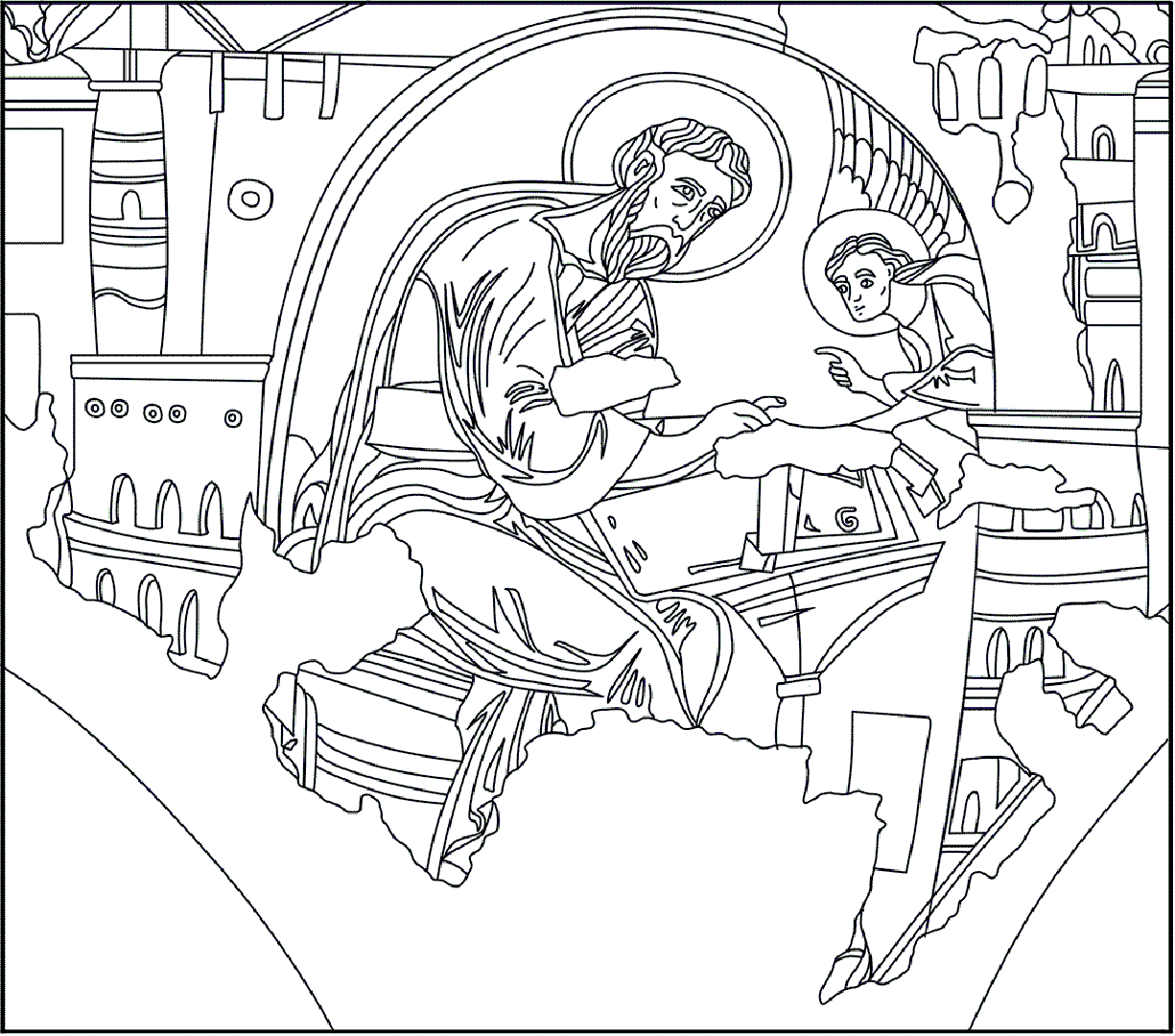 Colora l'illustrazione di San Matteo | Battistero di Concordia Sagittaria - ARTing