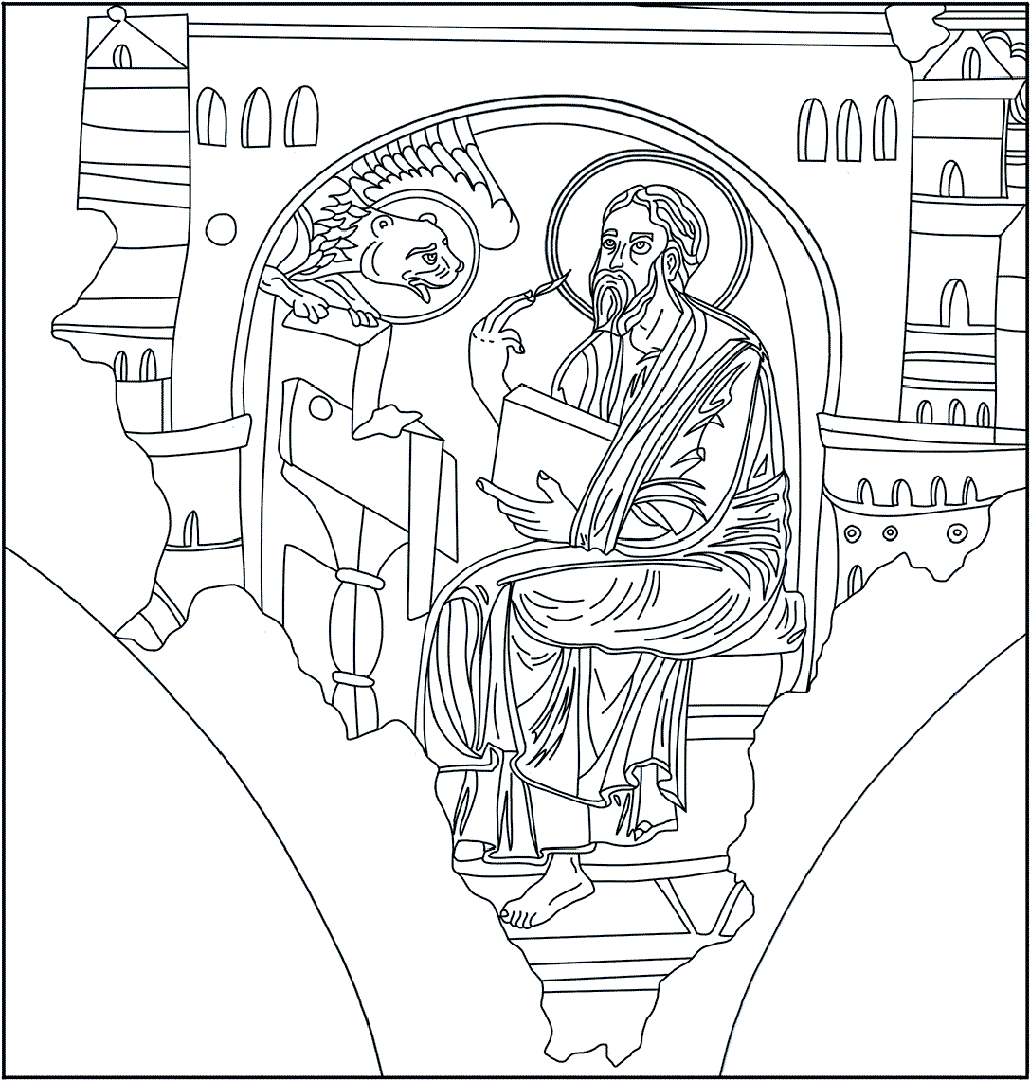 Colora l'illustrazione di San Marco | Battistero di Concordia Sagittaria - ARTing