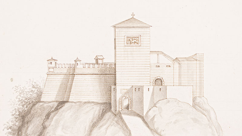 Manoscritto - Facciata lineare del Castello