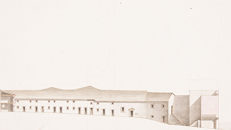 Manoscritto - Spaccato della parte interna del Castello