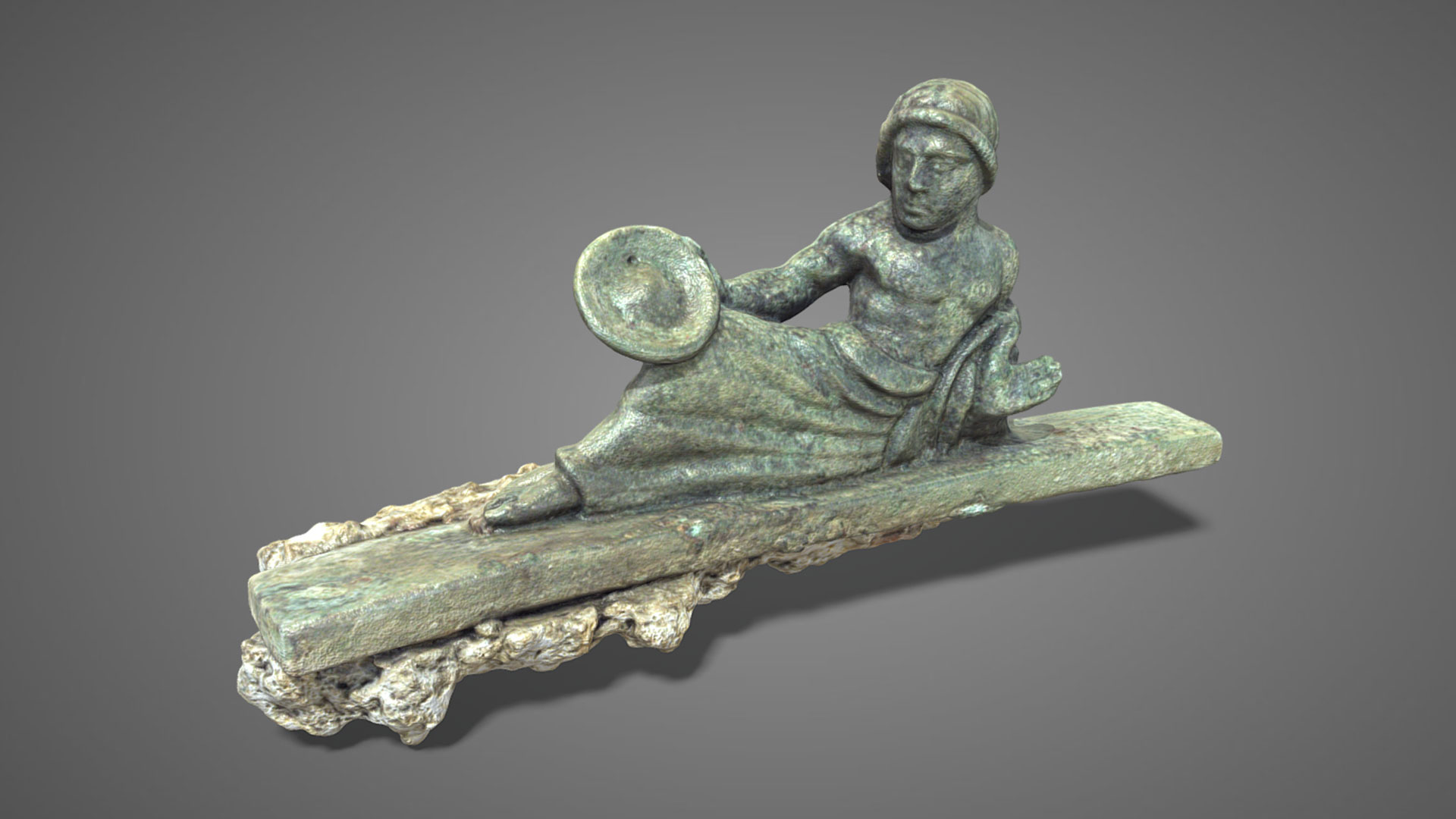 Bronzetto offerente su kline | Offerer on kline - 3D Model