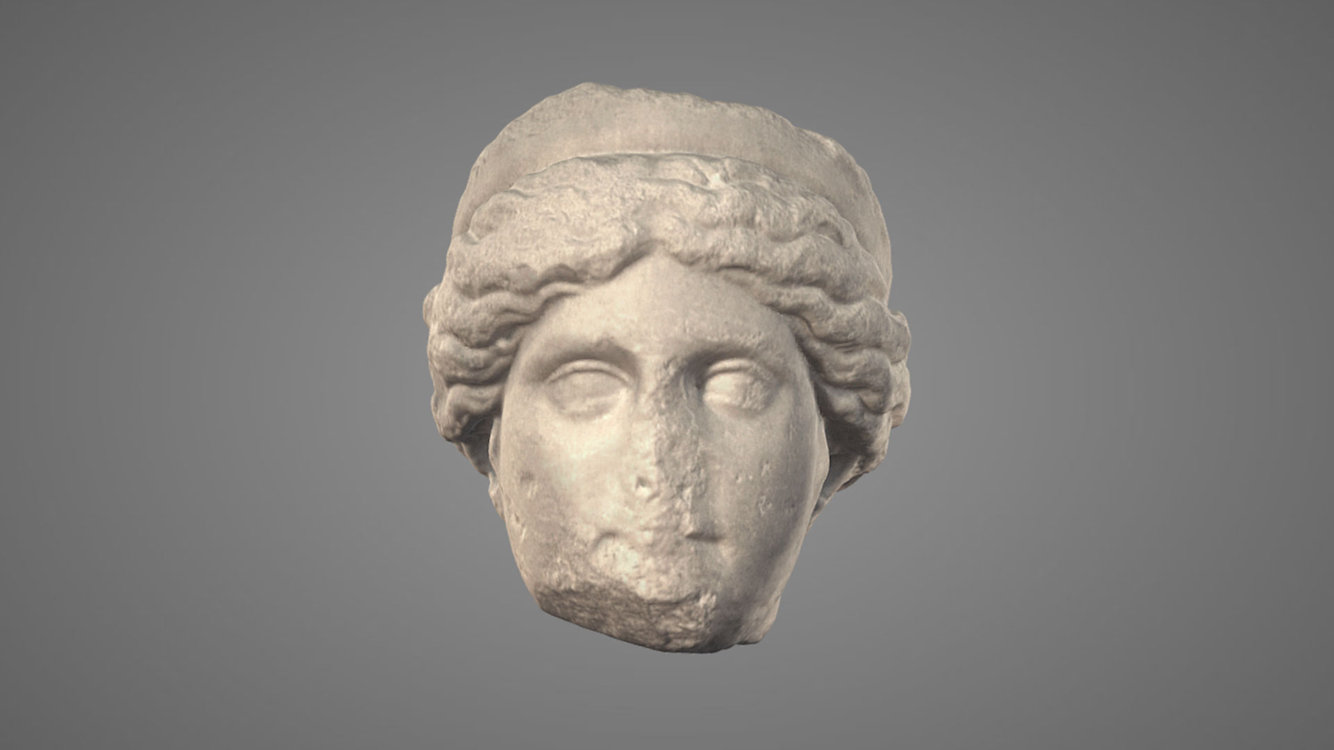 Testa Femminile Diademata In Marmo - 3D Model