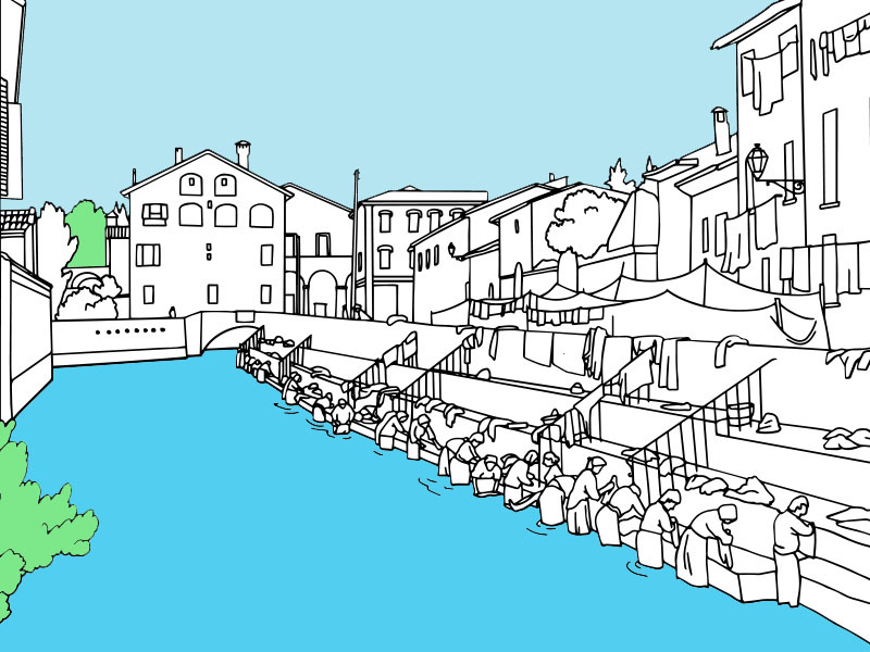 Il lavatoio della Grada e l'uso domestico dell'acqua. The Grada was house and domestic use of water. - COLORing